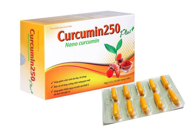 Viên uống Curcumin 250 Plus hỗ trợ đau dạ dày và làm đẹp da