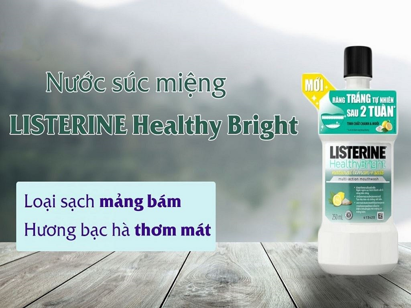 Nước súc miệng Listerine Healthy Bright