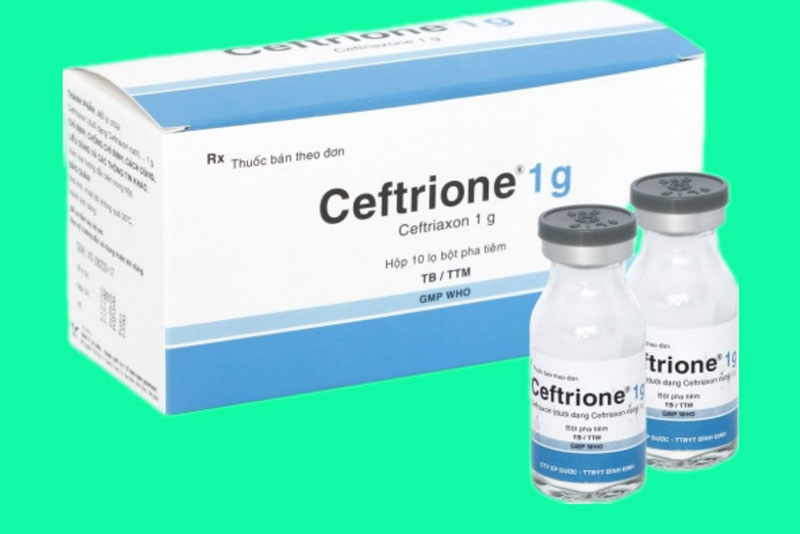 Ceftriaxone dạng bột pha tiêm 1g 