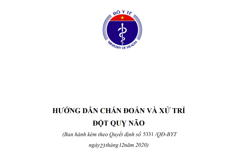 Hình ảnh mô phỏng tài liệu hướng dẫn Phác đồ điều trị nhồi máu não Bộ Y tế 